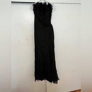 Black dress with feathers